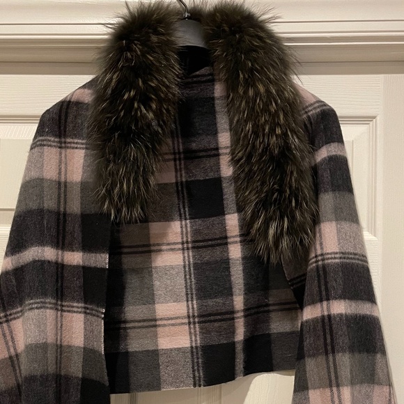 NWOT- Linda Richards Luxury Wool/Cashmere Plaid Wrap (OS) - Picture 2 of 7